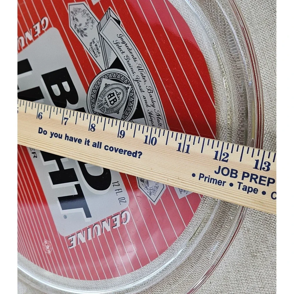 Bud Light Beer‎ Genuine Glass Tray Advertising Collectible Round 13 inch